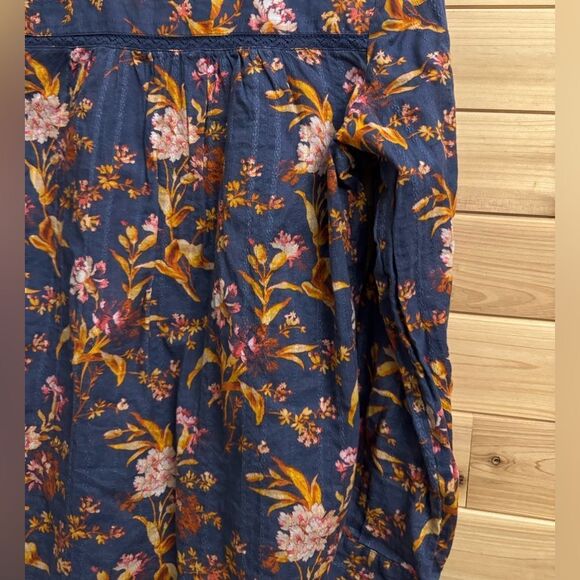 Sundance Size Small Dark Romantic Floral Ruffle Peasant V Neck Blouse - Picture 10 of 14